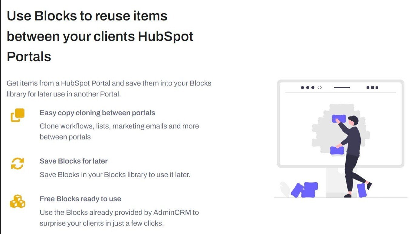 Save blocks in your account and reuse it in other HubSpot Portal